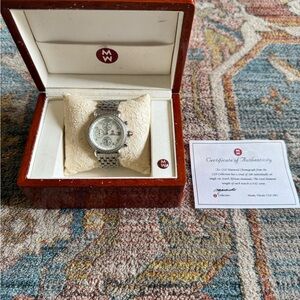 Michele CSX Diamond Bezel watch (crack in face) As Is